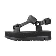 Camper Flat Sandals Black, Dam