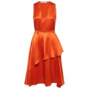 Givenchy Pre-owned Pre-owned Satin klnningar Orange, Dam