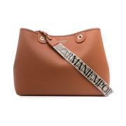 Emporio Armani Brun Läder Logo-Rem Toteväska Brown, Dam