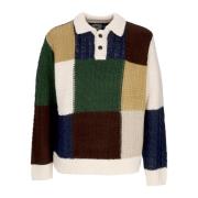 Obey Patchwork Sweater Unbleached Multi Streetwear Multicolor, Herr