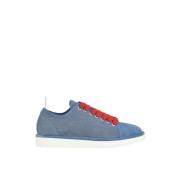 Panchic P01 Man's Lace-Up Shoe Denim-Basic Blue-Red Blue, Herr