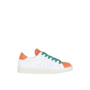 Panchic P01 Man's Lace-Up Shoe Leather Suede White-Orange-Pepper Green...
