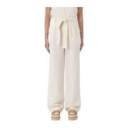 Woolrich Wide Trousers White, Dam