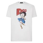 Dsquared2 Betty Boop Ikonisk T-shirt White, Herr