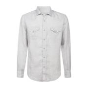 Eleventy Casual Shirts Gray, Herr