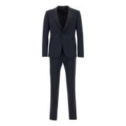 Emporio Armani Single Breasted Suits Blue, Herr