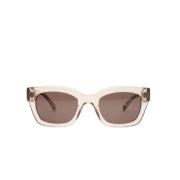 Tommy Hilfiger Kvadratisk Acetat Dam Solglasögon i Beige Beige, Dam