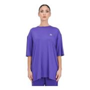 Adidas Originals Lila Trefoil Logo Print Dam T-shirt Purple, Dam