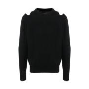 Jil Sander Ull Sweatshirt med Utklipp Detalj Black, Herr