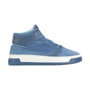 Panchic P02 Man's Mid-Top Sneaker Suede Leather Basic Blue Blue, Herr