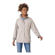 Junge Comfort Fit Ivory Jacka med Dragkedjefickor Beige, Dam