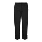 LauRie Straight Trousers Black, Dam