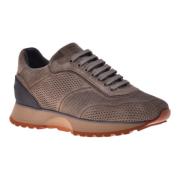 Baldinini Lace-up in taupe perforated suede Brown, Herr