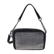 Baldinini Black handbag in suede Black, Dam