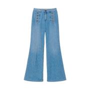 Twinset Wide Jeans Blue, Dam