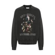 Off White Svart Sweatshirt med Logotryck Black, Herr