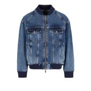 Armani Exchange Bomber Denim Jacka Blue, Herr