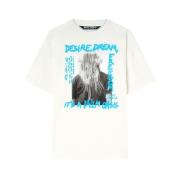 Palm Angels T-shirt med Grafiskt Tryck och Crew Neck White, Herr