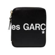 Comme des Garçons Klassisk Svart Läder Dragkedja Plånbok Black, Herr