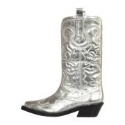 Ganni Cowboy Boots Gray, Dam