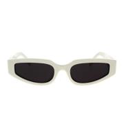 Celine Geometriska solglasögon med elfenbensfärgad båge och gråa linse...