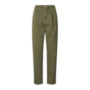 Rabens Saloner Cropped Trousers Green, Dam