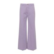 Forte Forte Wide Trousers Purple, Dam