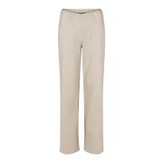 LauRie Straight Trousers Beige, Dam