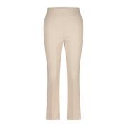 Max Mara Ull Cropped Byxor Beige, Dam