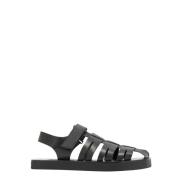 Ancient Greek Sandals Flat Sandals Black, Herr
