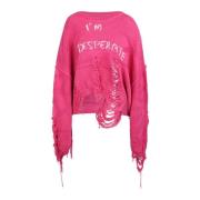 Ssheena Round-neck Knitwear Pink, Dam