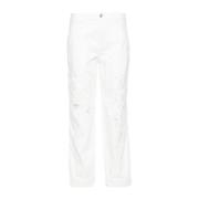 Ermanno Scervino Cropped Trousers White, Dam