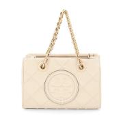 Tory Burch Kräm Soft Mini Chain Tote Beige, Dam