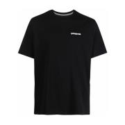 Patagonia Svart P-6 Logo-Print T-Shirt Black, Herr