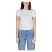 Tommy Jeans Tonal Linea Transitional Cotton T-Shirt White, Dam