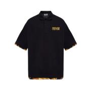 Versace Jeans Couture Klassisk Polo Shirt med Guld Logo Black, Herr