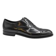 Doucal's Svarta läder Oxford Cap Toe skor Black, Herr