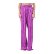 Actualee Wide Trousers Purple, Dam