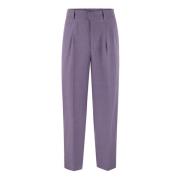PT Torino Cropped Trousers Purple, Dam