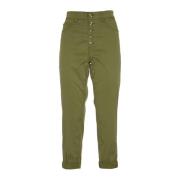 Dondup Cropped Trousers Green, Dam