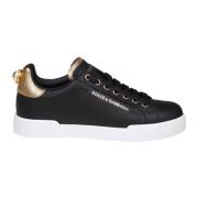 Dolce & Gabbana Portofino Nappa Läder Sneakers Black, Dam