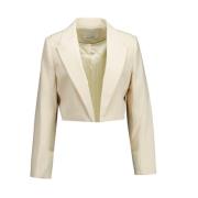 Co'Couture Elegant Offwhite Crop Blazer för Kvinnor Beige, Dam