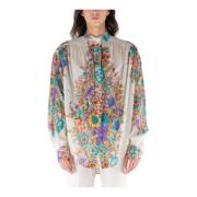 Etro Bomullsskjorta med tryck Multicolor, Dam
