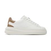 Guess Låga lädersneakers Elbina - Vit White, Dam