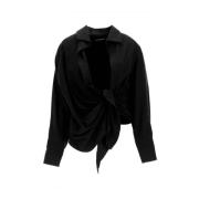 Jacquemus Klassisk Vit Button-Up Skjorta Black, Dam