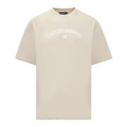 Dolce & Gabbana Stilren Crew Neck T-shirt Beige, Herr