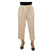 Dolce & Gabbana Cropped Trousers Beige, Dam