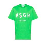 Msgm Penseldrag Logo T-shirt (Grön) Green, Herr