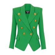Balmain Dubbel crepe kostymjacka Green, Dam