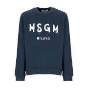 Msgm Sweatshirts Blue, Herr
